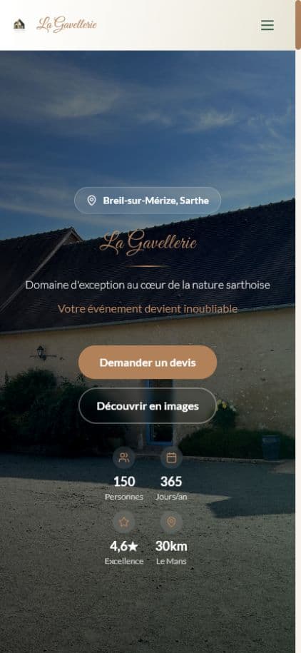 Le même site, sur téléphone